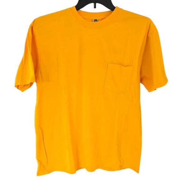 Michigan Great Lakes Map T-Shirt Men's Size Large Gold Heavy Duty Pocket Tee - Picture 4 of 8